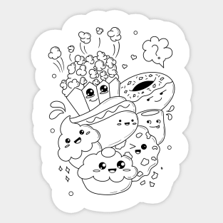 Doodle food cartoon Sticker